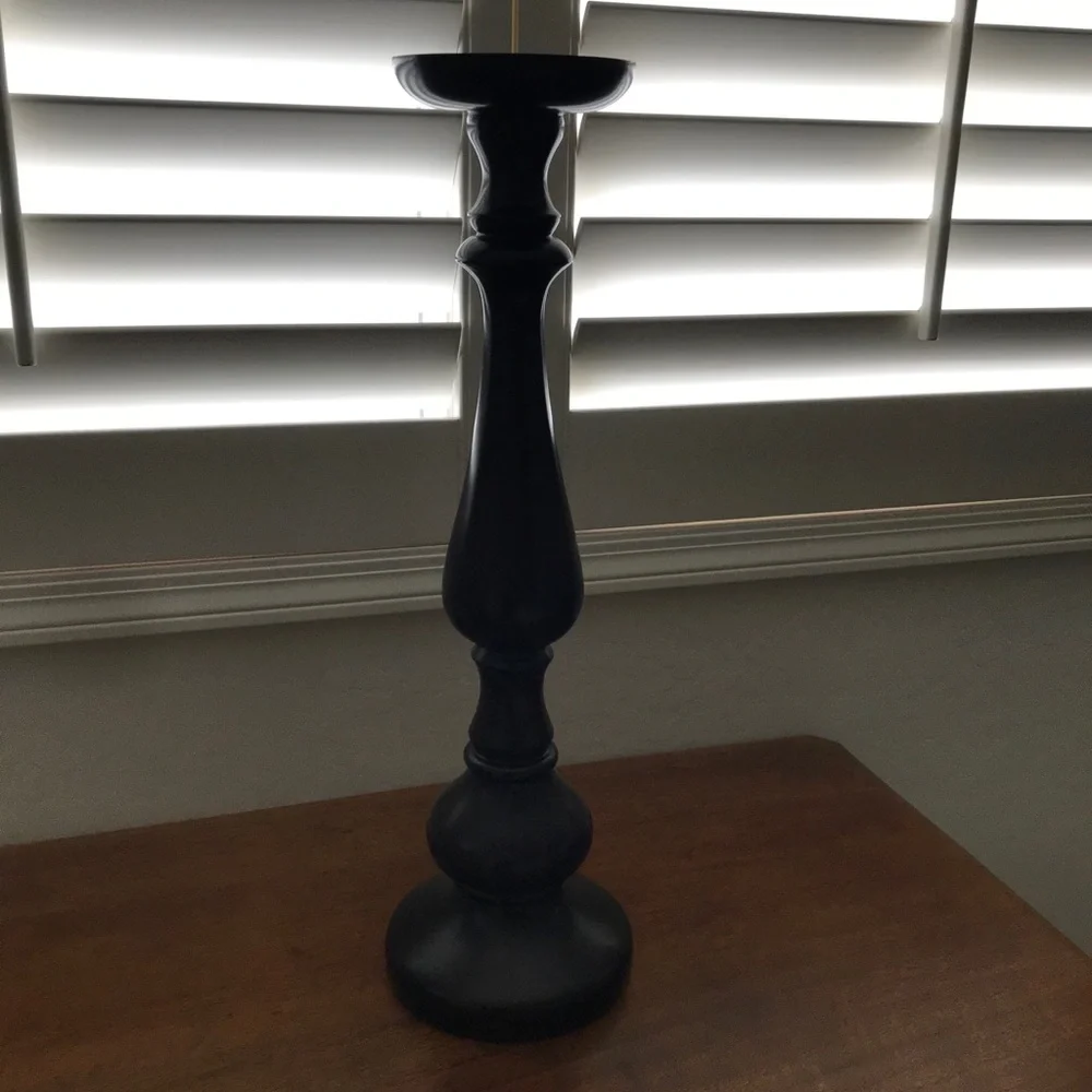 22” Candlestick. Wood (or Wood Like Resin.)